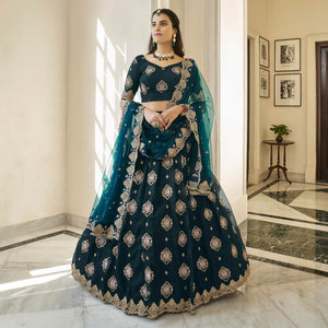 Morpich Sequins Embroidered Organza Lehenga Choli