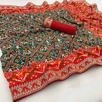 green-red-digital-printed-with-sequins-vichitra-silk-saree