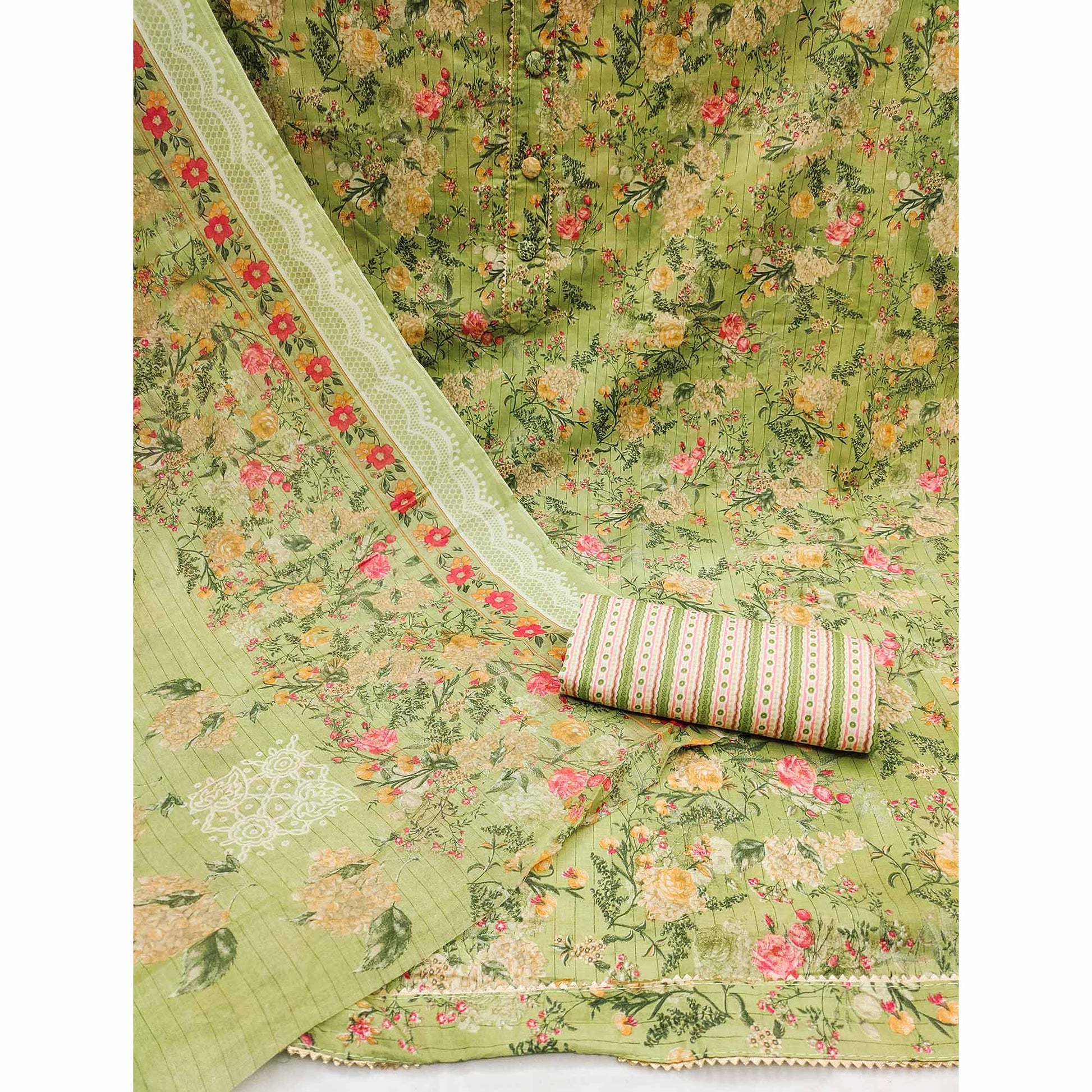 green-floral-printed-printed-poly-cotton-dress-material