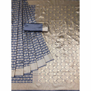 Grey Woven Banarasi Silk Saree