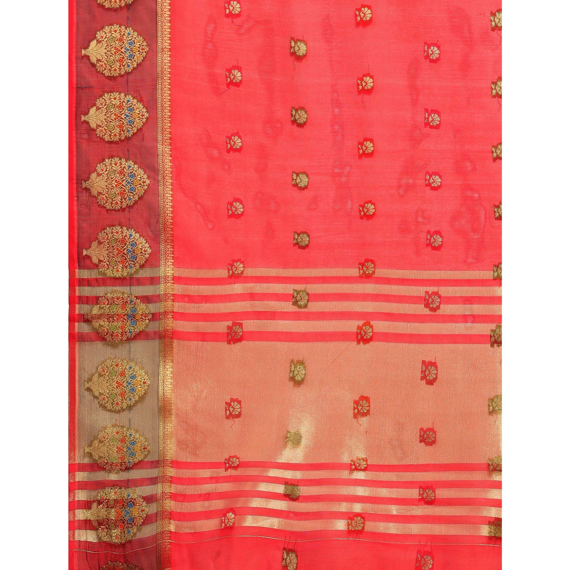 Maroon Woven Organza Saree