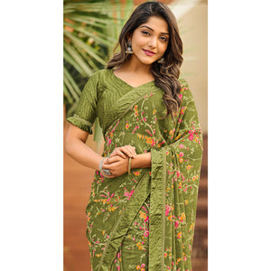 green-floral-printed-georgette-saree-4