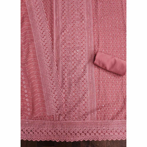 Dusty Pink Lucknowi Embroidered Georgette Suit