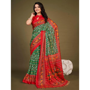 green-printed-jute-patola-saree-with-tassels-2