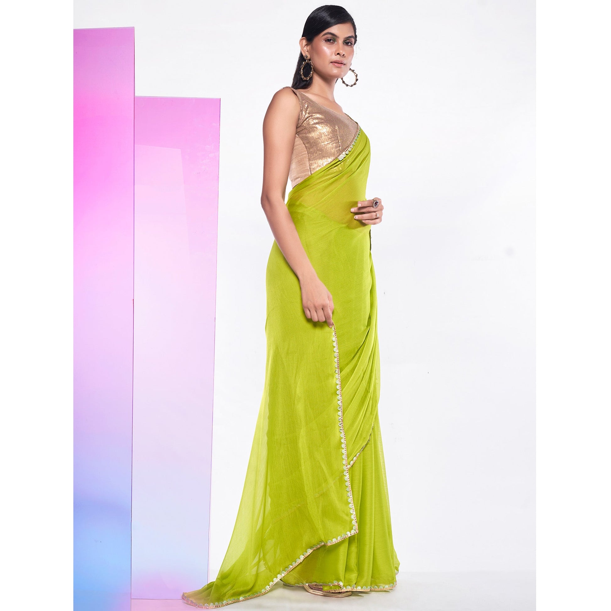 green-solid-with-embroidered-border-georgette-saree