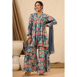blue-floral-printed-muslin-sharara-suit-1