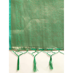 green-woven-organza-silk-saree-with-tassels-2