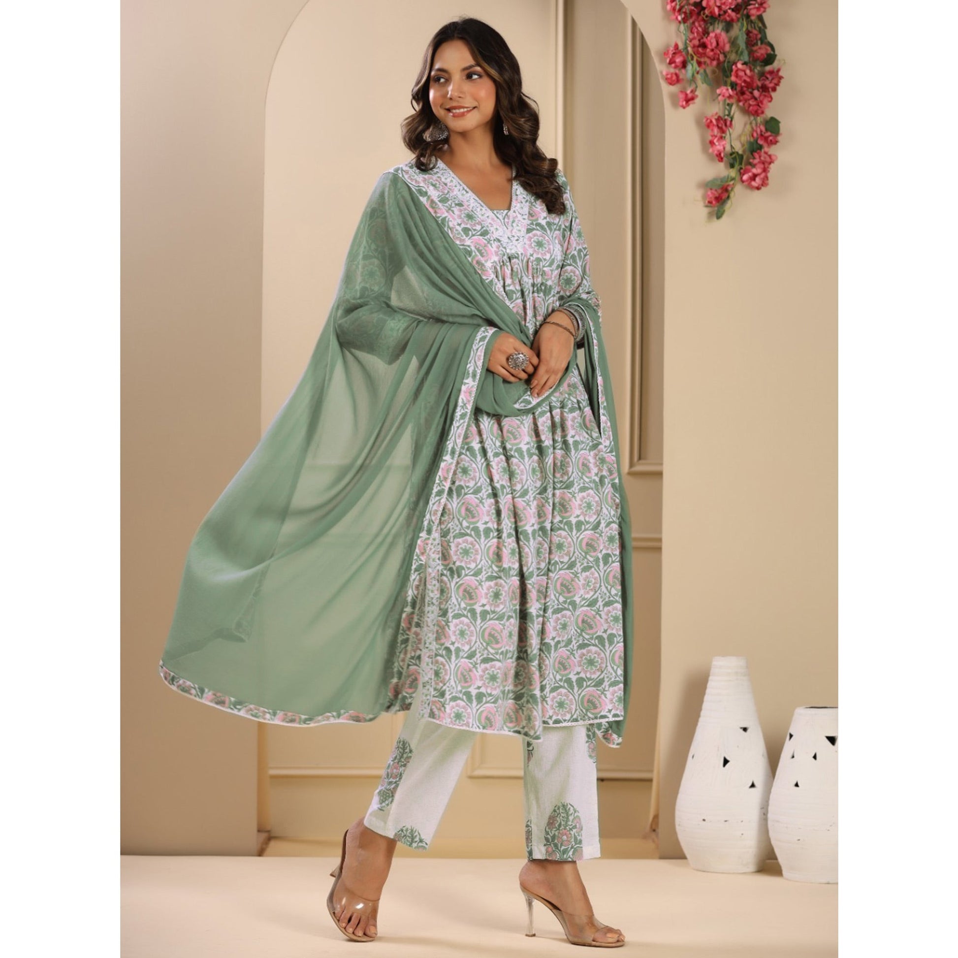 green-floral-printed-pure-cotton-naira-cut-suit