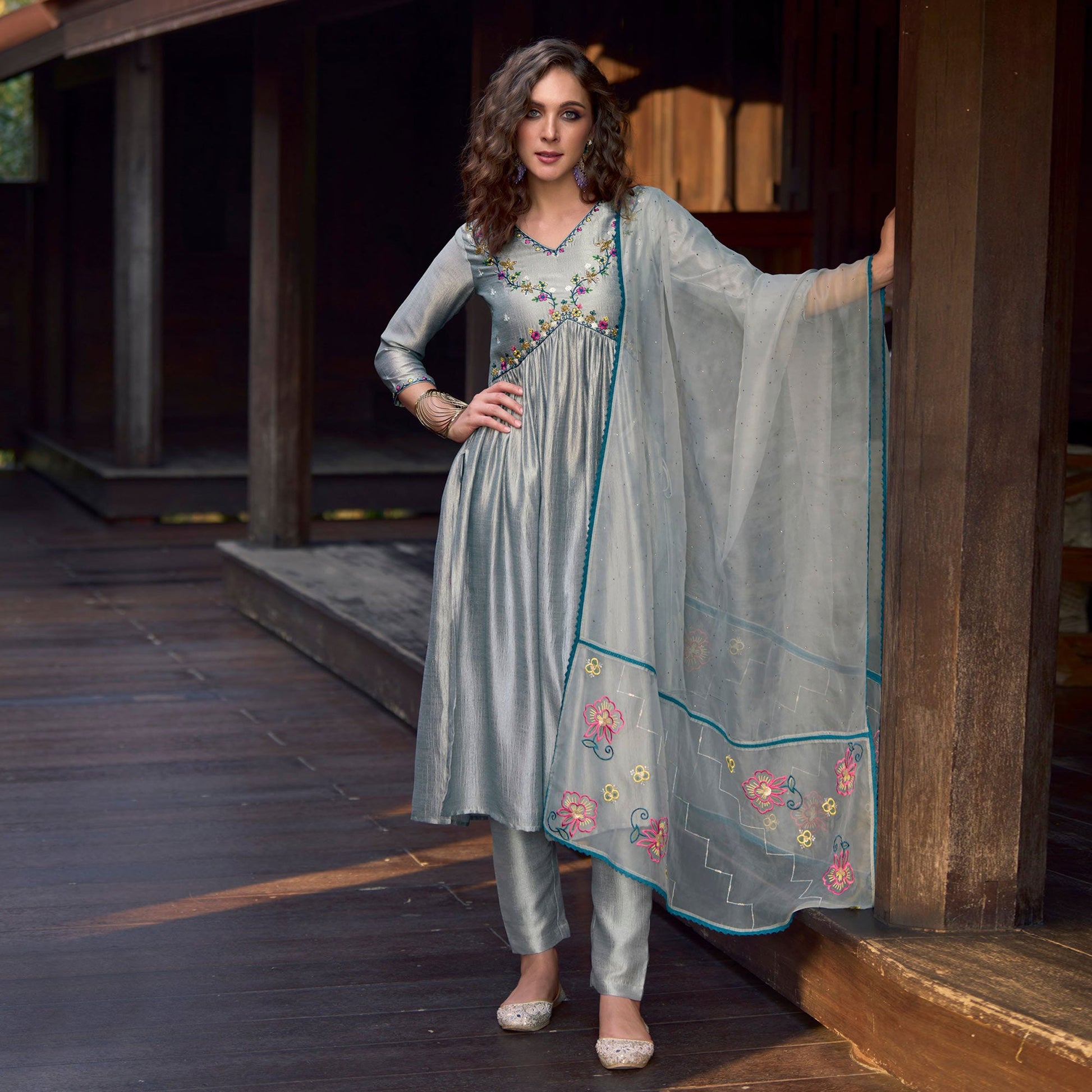 grey-floral-embroidered-art-silk-naira-cut-suit