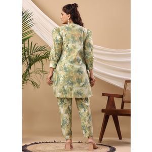 green-floral-printed-cotton-silk-co-ord-set