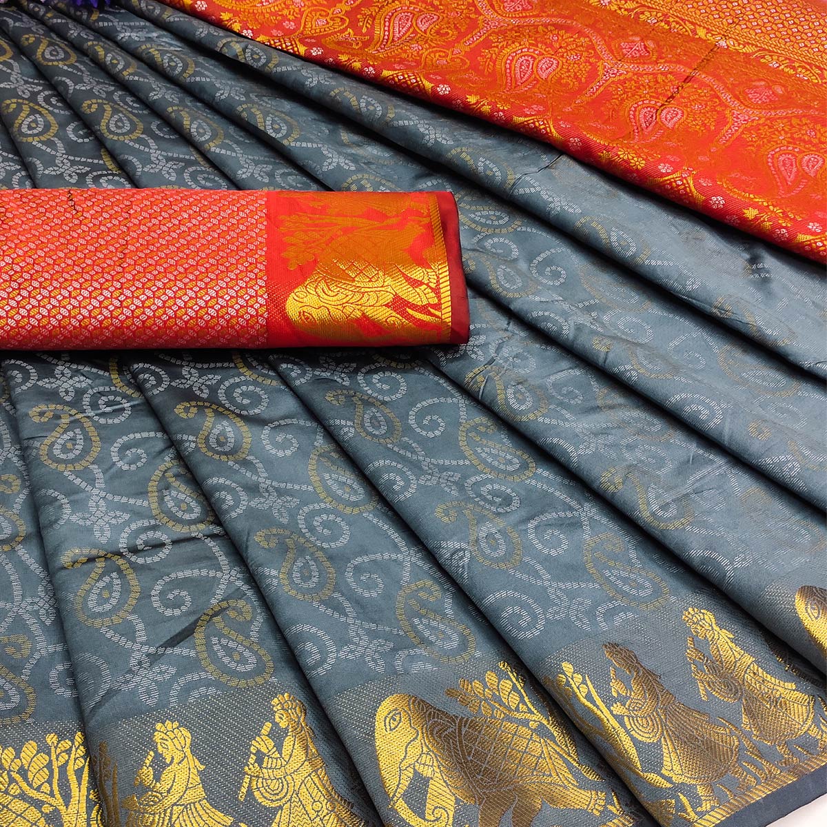 grey-bandhani-woven-banarasi-silk-saree
