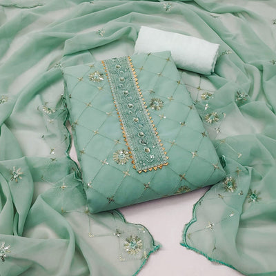 green-embroidered-sequins-georgette-dress-material