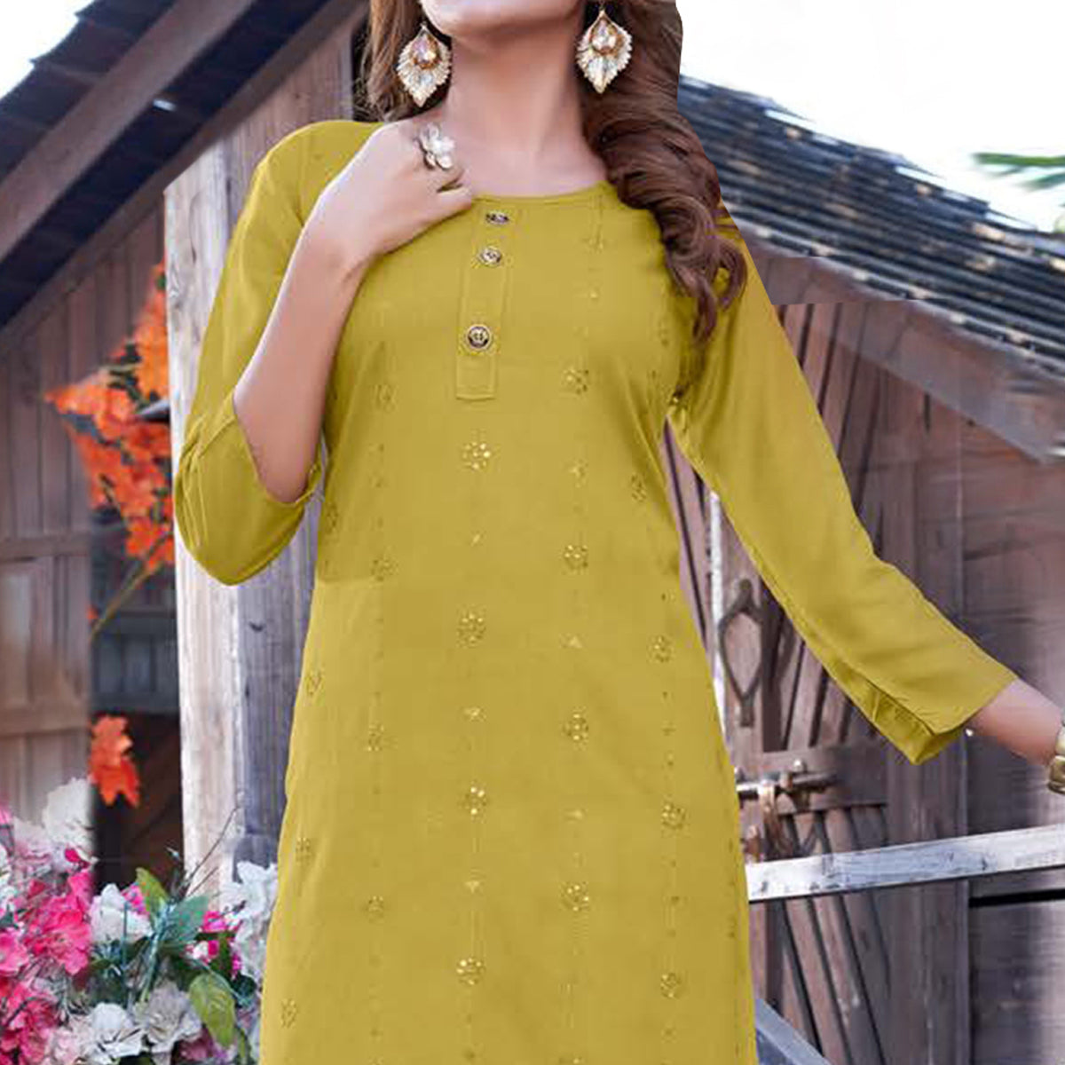 3-green-sequins-embroidered-rayon-kurti