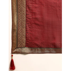 Maroon Swarovski With Fancy Border Satin Silk Saree