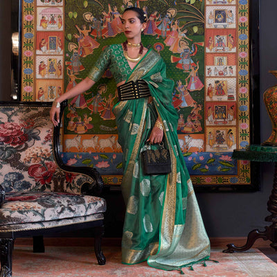 green-woven-organza-saree-with-tassels-6