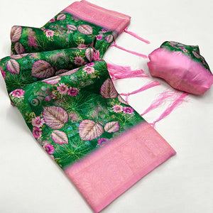 green-pink-floral-digital-printed-jacquard-saree