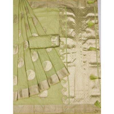 green-woven-art-silk-saree-with-tassels-6