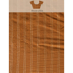 Brown Swarovski With Embroidery Work Chiffon Saree