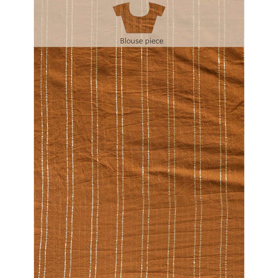 Brown Swarovski With Embroidery Work Chiffon Saree