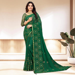 green-bandhani-printed-chiffon-saree-1