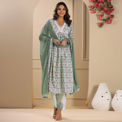 green-floral-printed-pure-cotton-naira-cut-suit