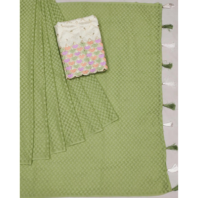 green-woven-jacquard-saree-with-tassels-1