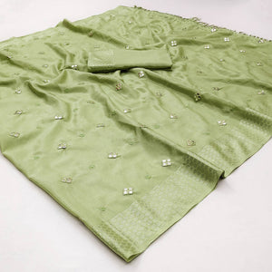 green-floral-embroidered-chiffon-saree