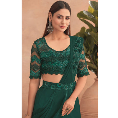green-sequins-embroidered-ready-to-wear-art-silk-saree