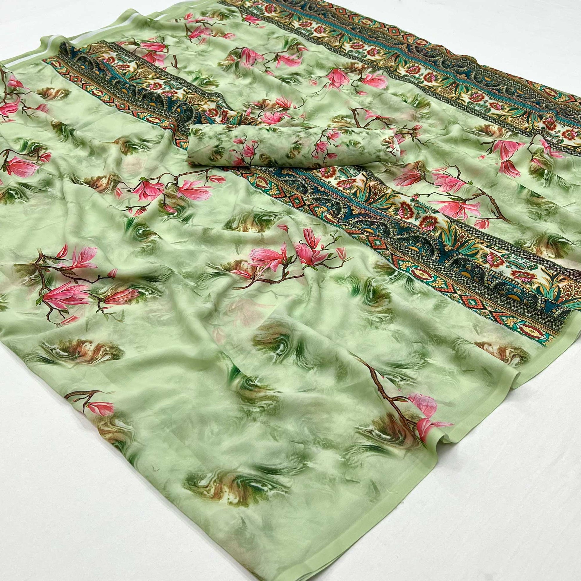 13green-floral-digital-printed-georgette-saree
