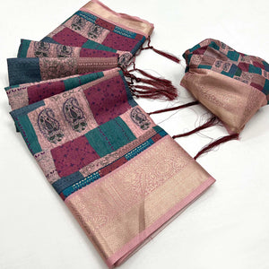 Multicolor Floral Digital Printed Pure Cotton Saree