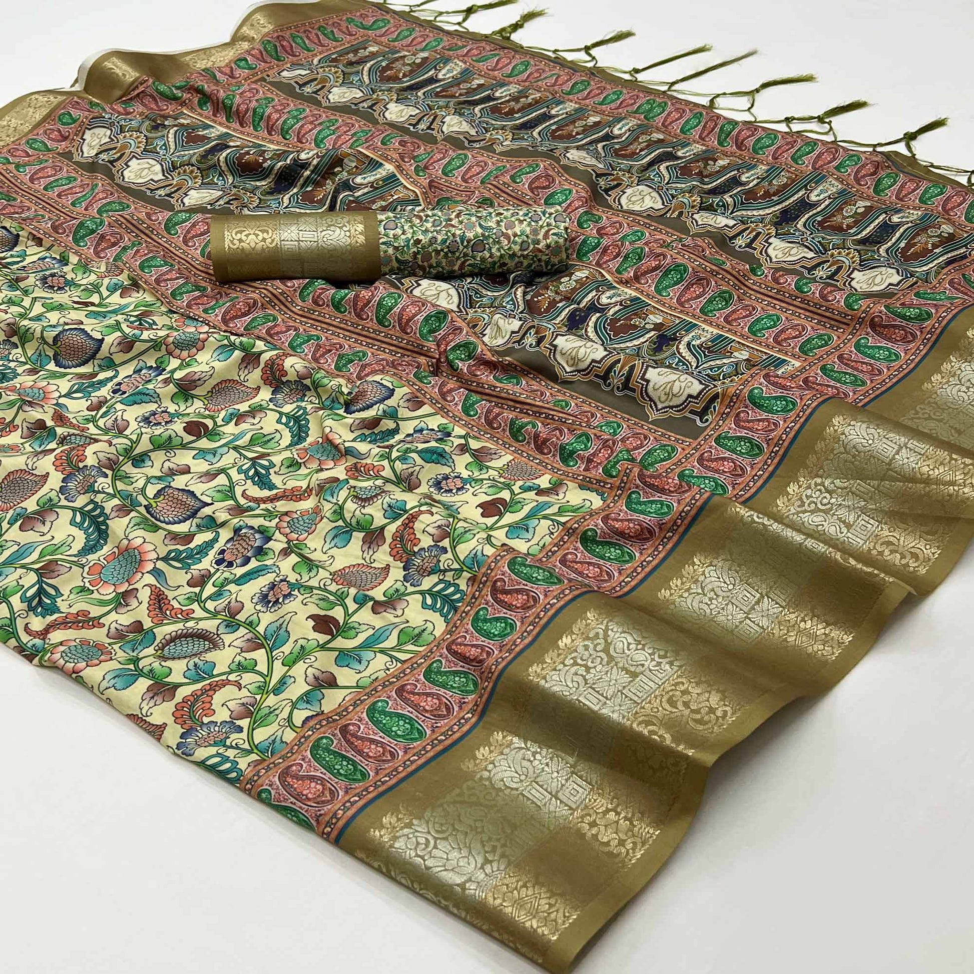 green-floral-digital-printed-pure-cotton-saree-1