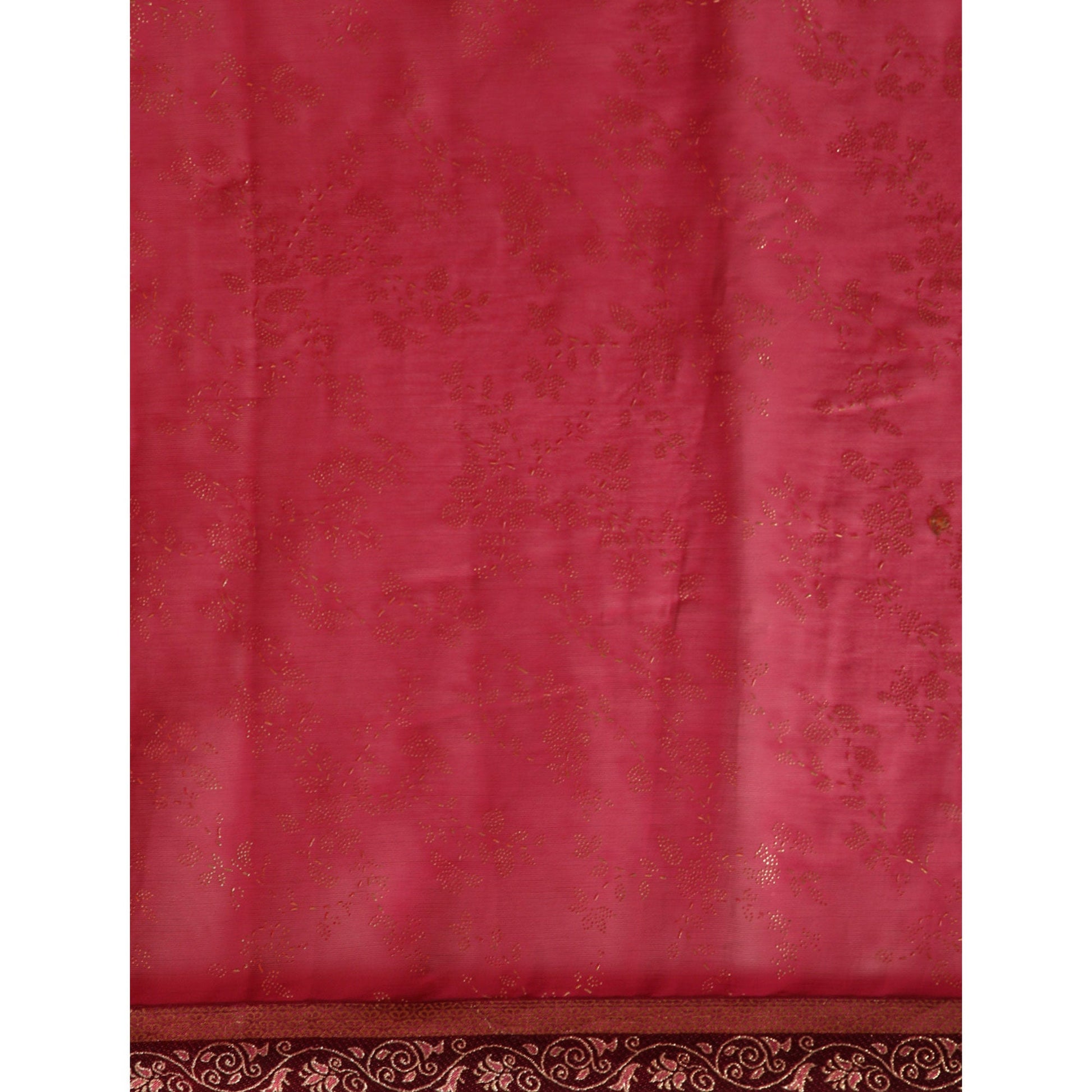 Maroon Floral Foil Printed Shimmer Saree