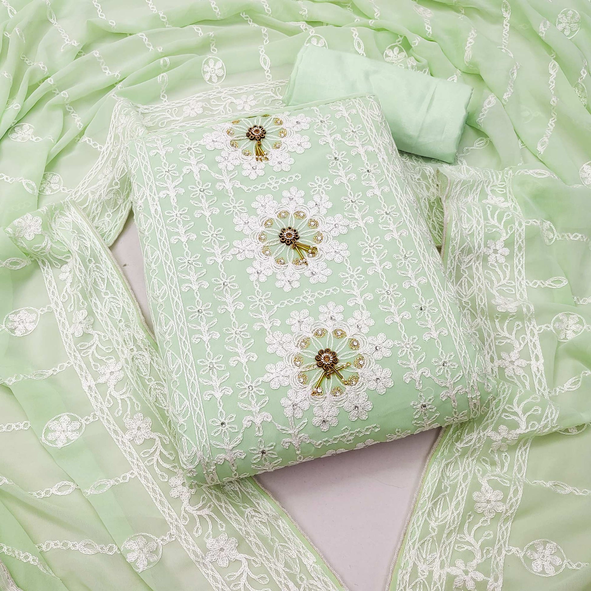 green-lucknowi-embroidered-georgette-dress-material-1