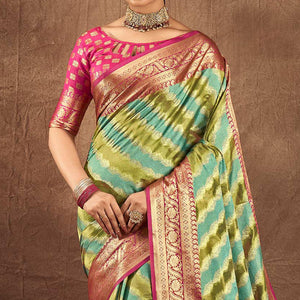 green-blue-woven-art-silk-saree