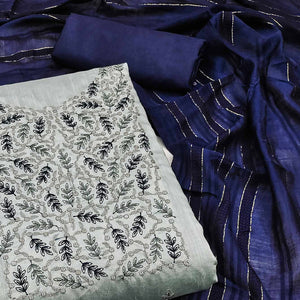 grey-floral-embroidered-cotton-silk-dress-material