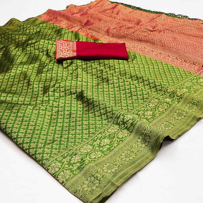 green-floral-woven-jacquard-saree-1
