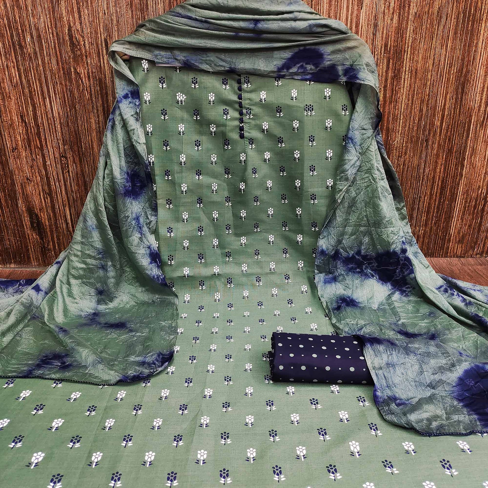 green-floral-printed-poly-cotton-dress-material-1