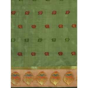 Mehendi Woven Organza Saree