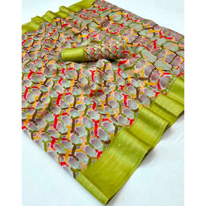 green-digital-printed-poly-cotton-saree-1