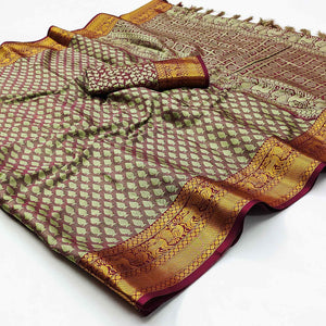 green-woven-cotton-silk-saree-with-tassels-5