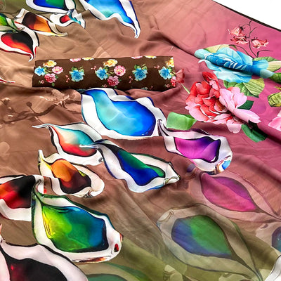 Multicolor Digital Printed Georgette Saree