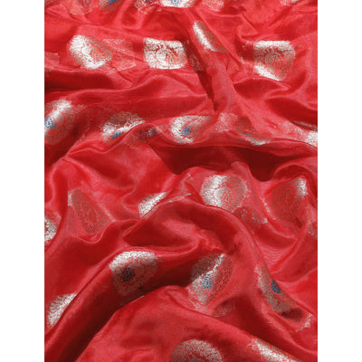 Maroon Woven Organza Saree