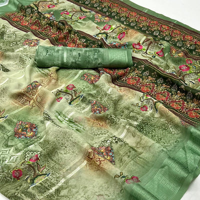 green-digital-printed-viscose-saree
