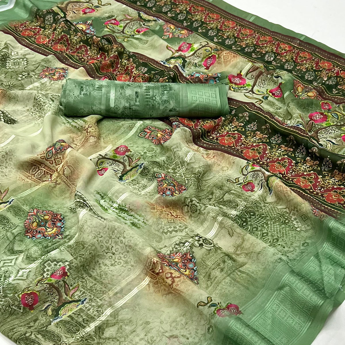 green-digital-printed-viscose-saree
