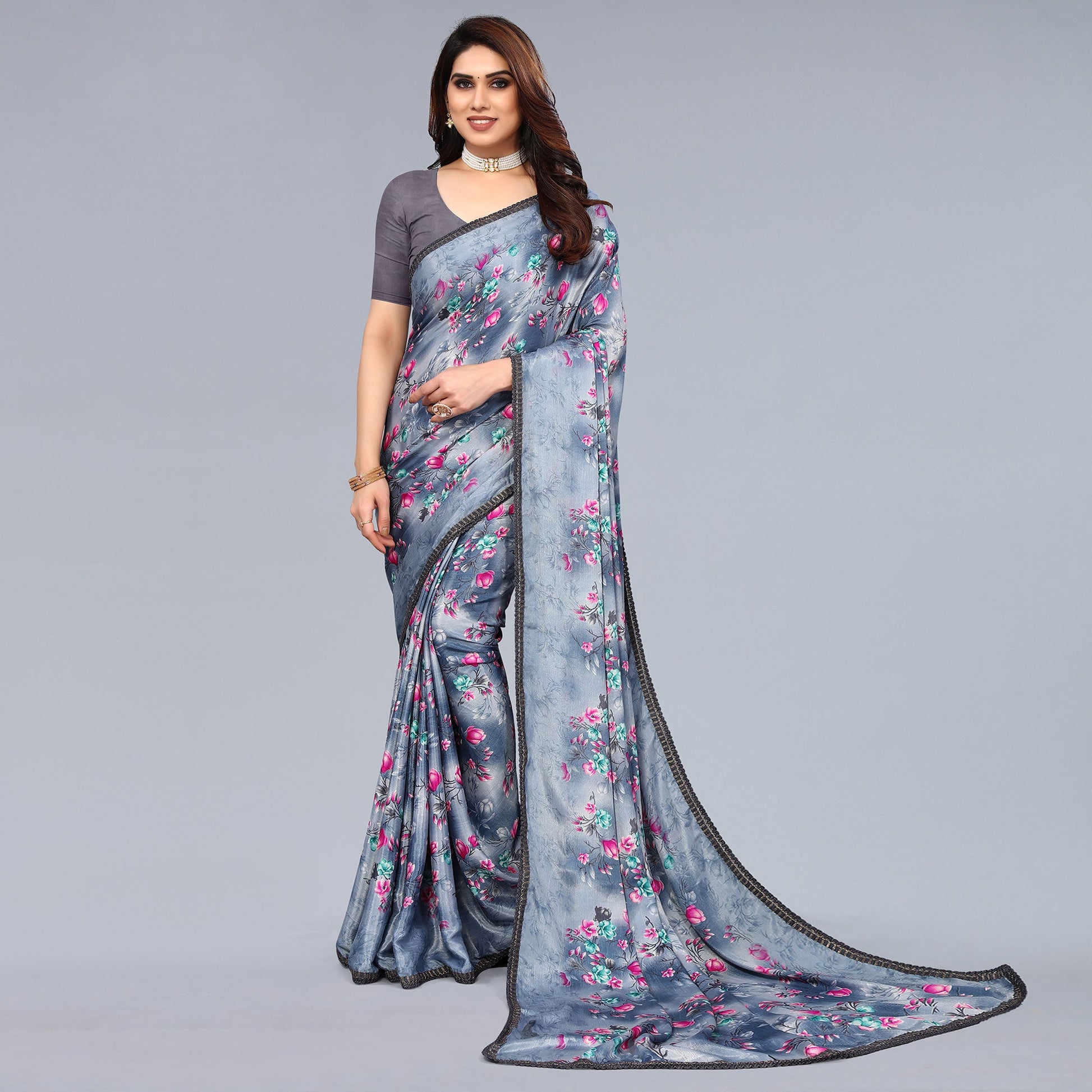 grey-floral-printed-art-silk-saree-with-crochet-border
