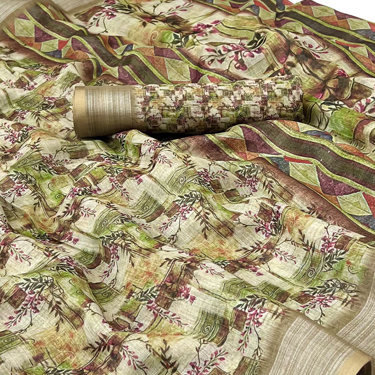 11-green-digital-printed-linen-saree