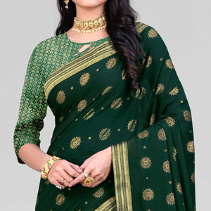 green-woven-chiffon-saree