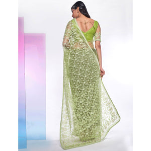 green-floral-embroidered-net-saree