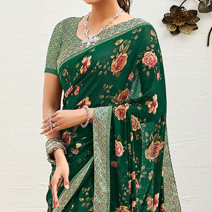 green-floral-printed-georgette-saree-5