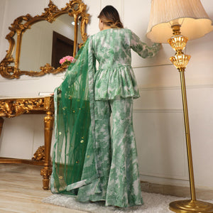 green-floral-printed-georgette-sharara-suit-1